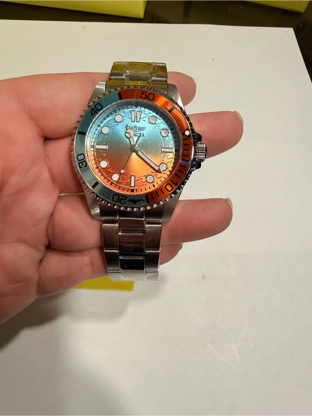 Invicta Pro Diver Kromatyk Men's Watch-43mm,Silver, Gradient(Dolphins Color-way)